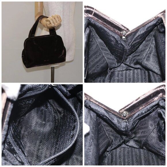 PRADA Hand Bag Velor Brown - Picture 15 of 15